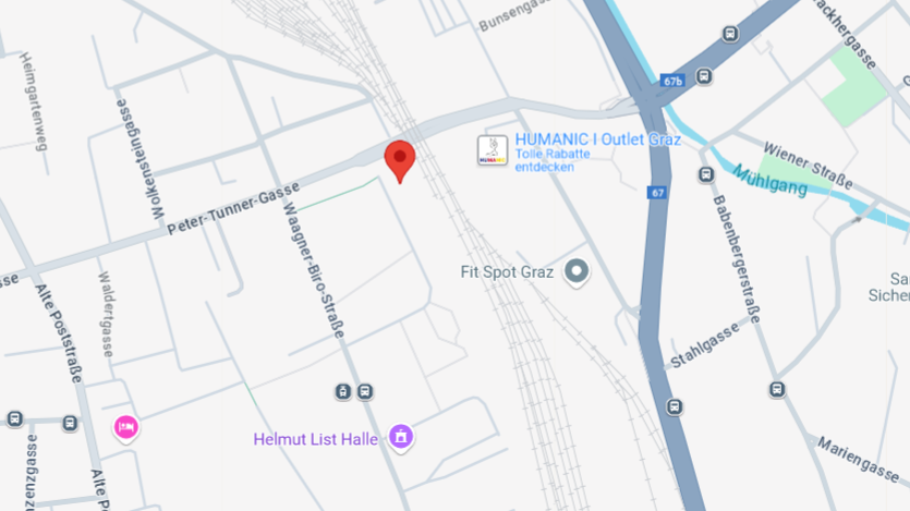 Google Maps Standortkarte für das Büro in Graz.