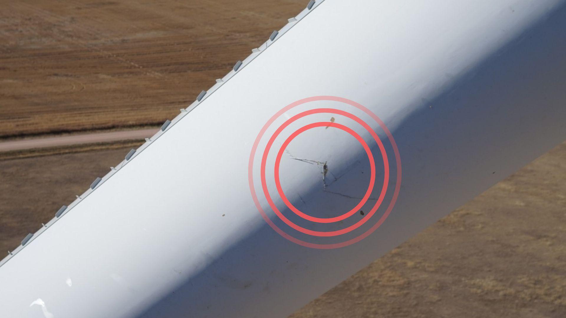 Surface damage detection for wind turbine rotor blades.