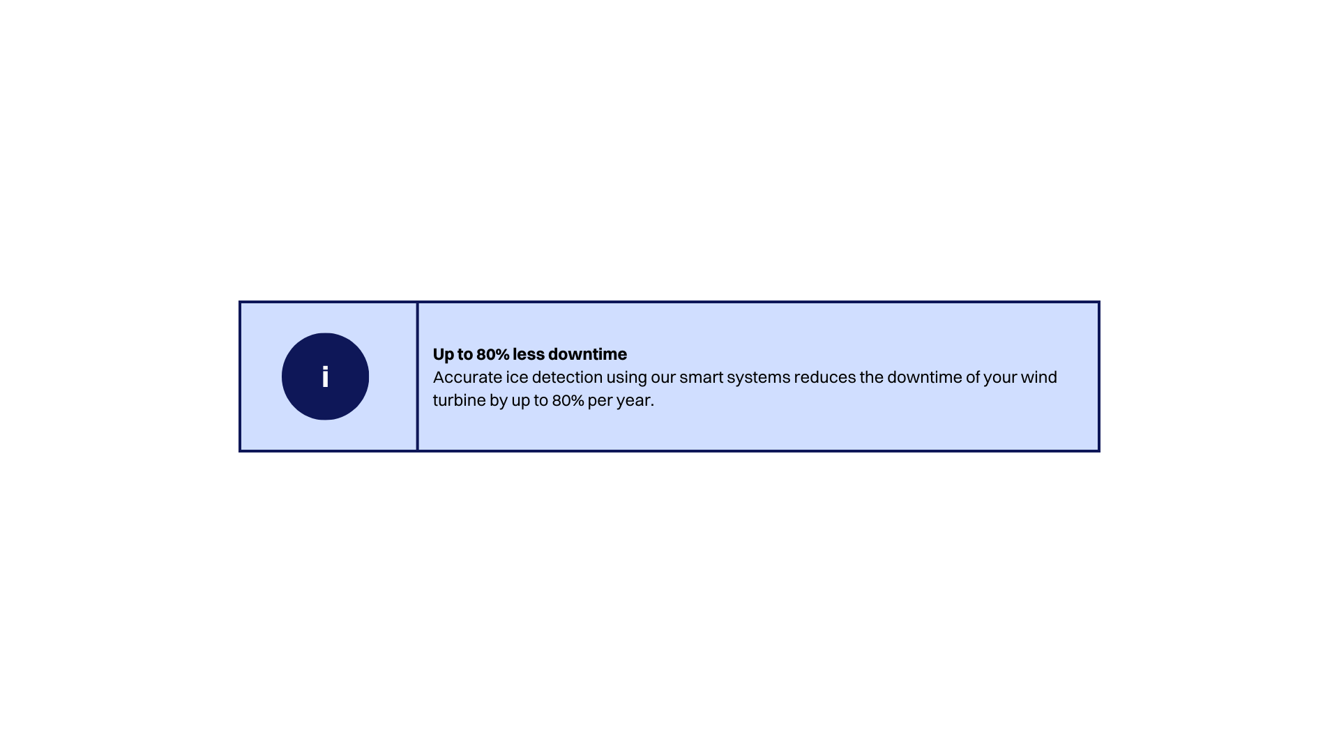 Using a smart system to detect ice can reduce downtimes up to 80 %.