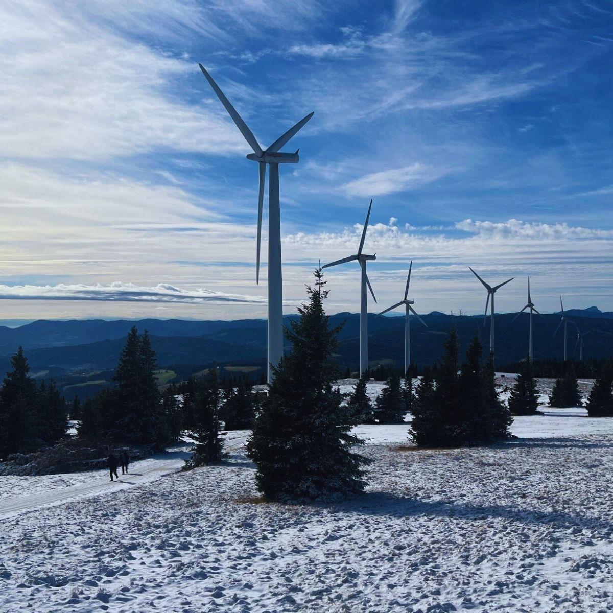 Wind turbine in Austrians winter