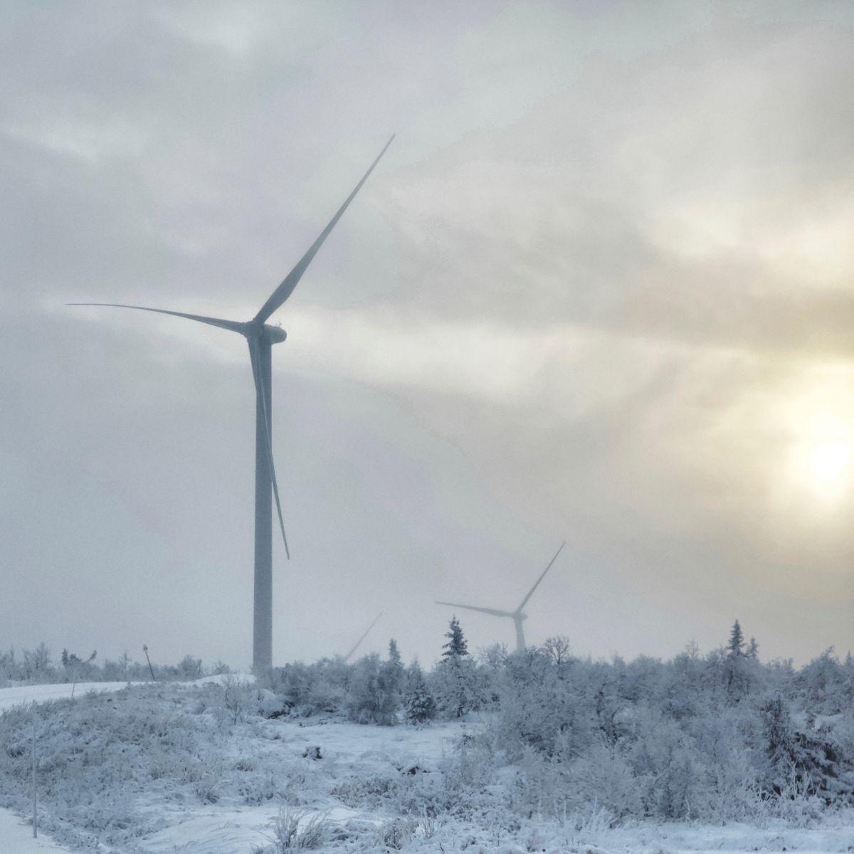 Icing problem on wind turbines.