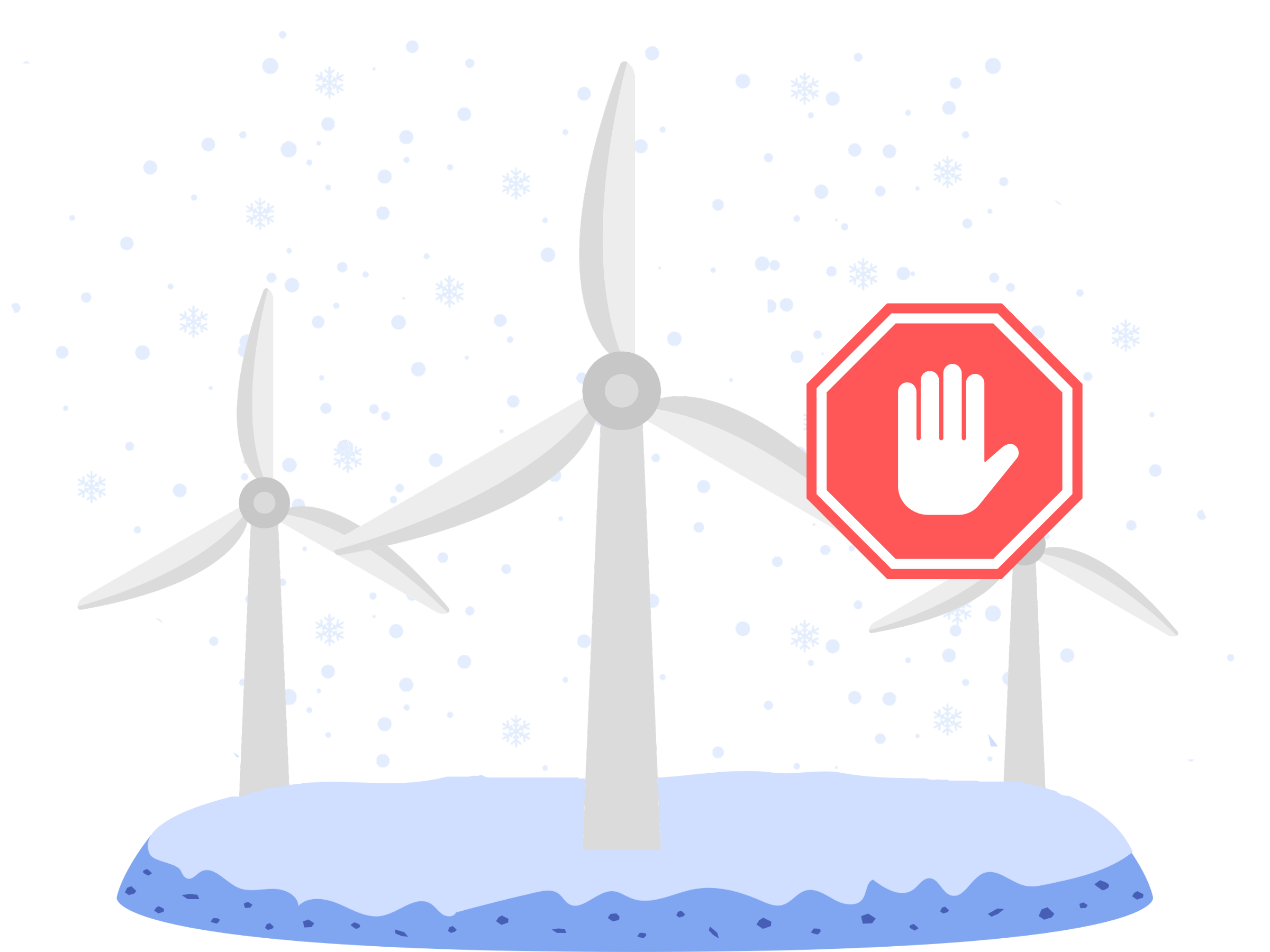 Turbines with stop symbol