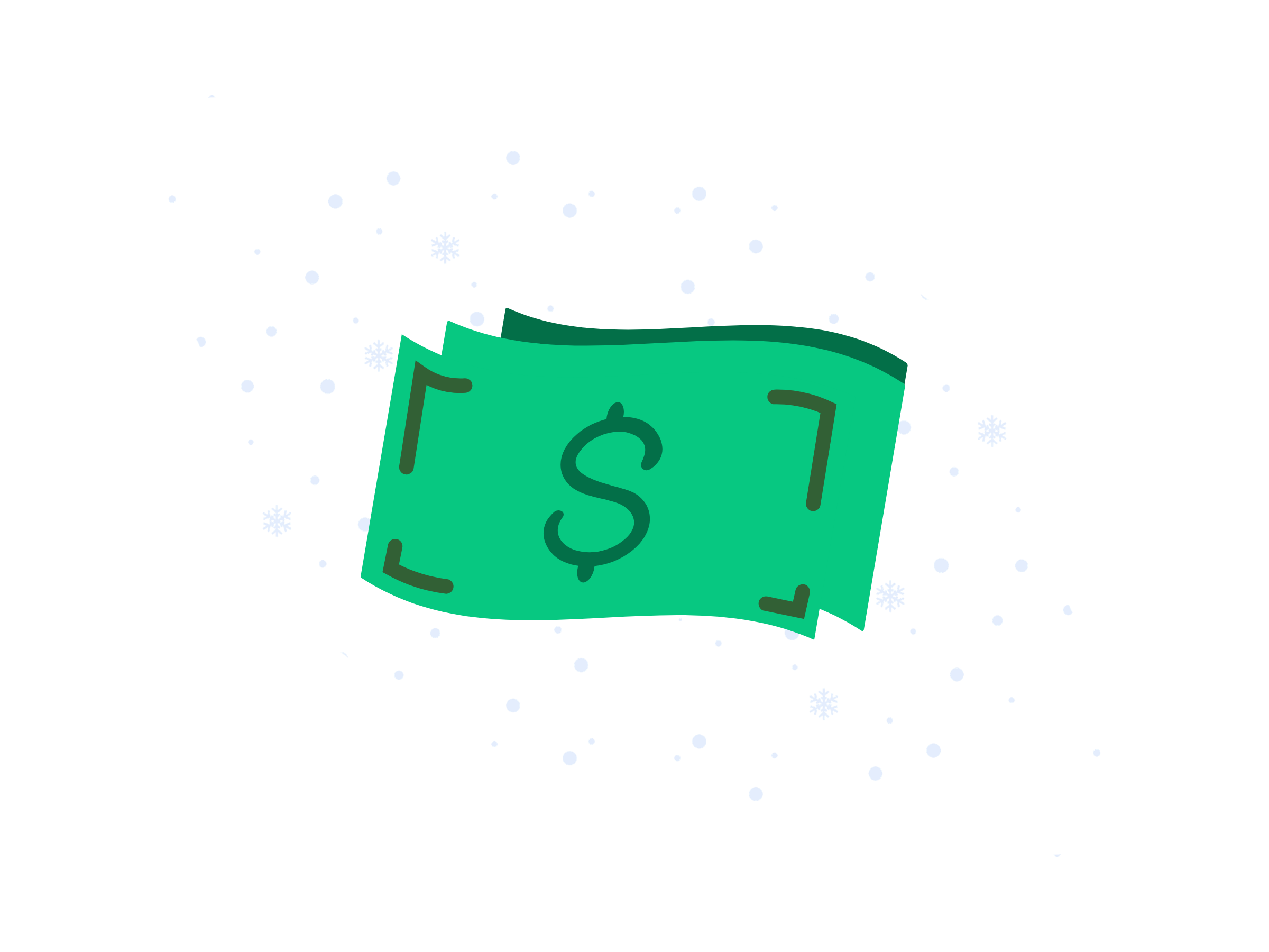 Money in snow