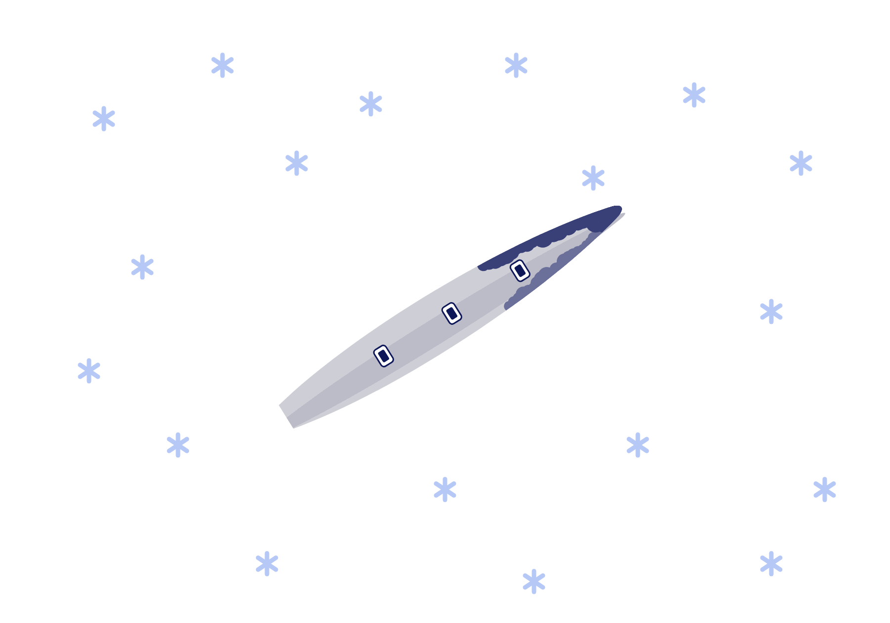 A thin layer of ice on the outer end of a monitored rotor blade