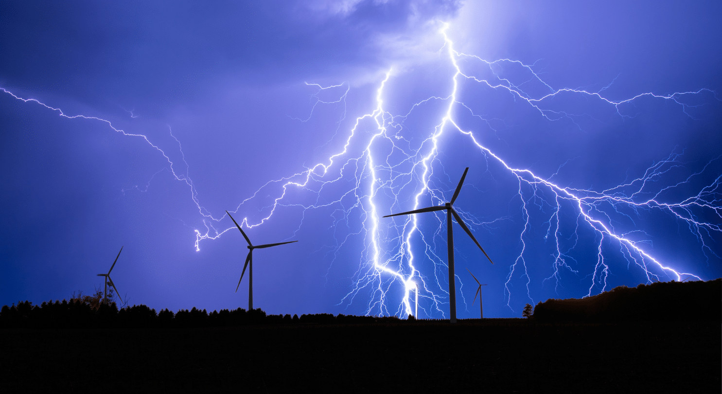 Dangers of lightning strikes for wind turbines